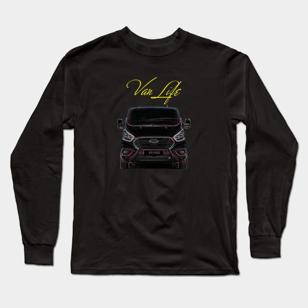 Van Life, Van Man Driver Front & Rear Long Sleeve T-Shirt by JFK KARZ